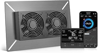 AIRTITAN T7, Ventilation Exhaust Fan 12" with WiFi Temperature Humidity Controller, EC Motor for Crawl Spaces, Basements, and Garages