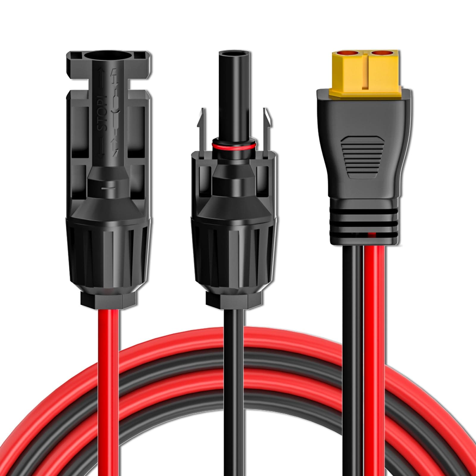 Xt60 To Solar Connector Extension Cable, 12Awg Panel Charging Cable 3M/10Ft Professional Male Female Adapter For Rv Portable Power Station Battery Pack And Generator