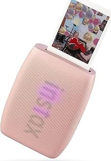 FUJIFILM X Half Digital Camera with Fujifilm Instax Mini Link 3 Smartphone Printer and Sunshine Microfiber Cleaning Cloth... (Charcoal Silver, Rose Pink Printer + 20 Sheets)