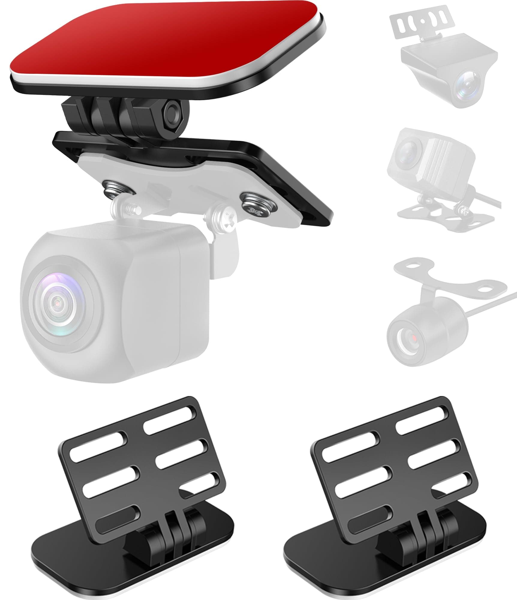 Rear Camera Mount - Windshield & Mirror Mount, Backup Camera Holder With Adhesive (2PCS)