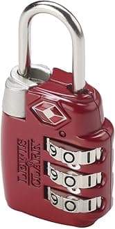 TSA 3 Dial Combination Lock, Red