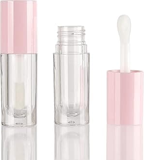 COSIDEA 50個 空ピンク 6ml ビッグドゥ フットワンド リップグロスチューブ ラウンドチャンキーリップグロスチューブコンテナ 卸売 太い大きなワンド付き