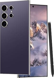 Unlocked Cell Phones C24 Ultra Smartphone Android 13 Phones 8GB+256GB/6.8" HD Screen/Dual SIM/108MP+48MP Camera/6800 mAh/Built-in Pen (Violet)