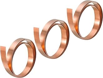 uxcell Copper Sheet Roll, Metal Foil Plate 1000mm x 10mm x 0.5mm 3pcs