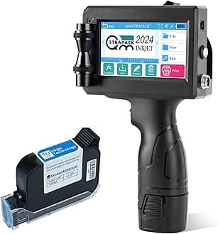 C10 Handheld Inkjet Printer Gun with Original Fast-Drying Ink Cartridge for Text QRCode Barcode Batch Number Label Image Expiry Date Portable Printer for Any Surface (Non-encrypted)