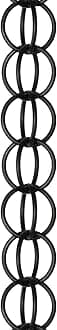 Monarch Ring Rain Chain, 8-1/2-Feet Length, Aluminum Flat Black Powder Coated