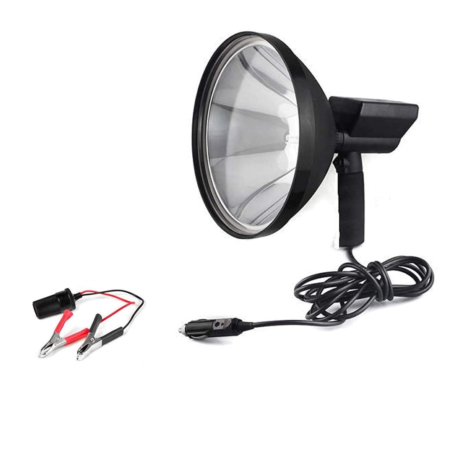 Handheld Hunting Light 100W HID 9" Strong Light Spotlight 1.5 Mile + Battery Clip, US Stock