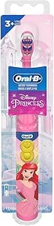 Oral-B Kid's Battery Automatic Toothbrush Featuring Disney's Little Mermaid, Soft Bristles, For Kids 3+, 1 Piece,Pink