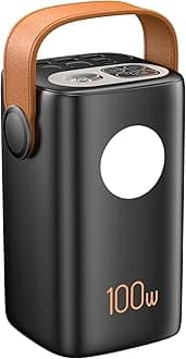 100000mAh Power Bank Extra High Capacity 100W Portable Charger – 5-Port Dual USB-C Smart Display Power Bank for iPhone, Samsung, iPad, Camping