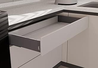 LAPO Tandem Drawer Box for Kitchen Cabinets, Soft Close Mechanism, 20 Inch (500mm) & 4 Inch Height, 45 Kg Load Bearing, Ideal for Wardrobe and Kitchen, 3 Years Warranty (Grey Finish)