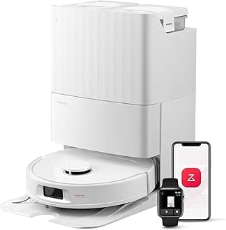 roborock Qrevo Series Robot Vacuum Cleaner with Mop, 10,000Pa Suction, Upgraded from Qrevo S, Dual Anti-Tangle Brushes, Smart Obstacle Avoidance, Auto Mop Washing&Drying, All-in-One Dock,White(QV 35S)