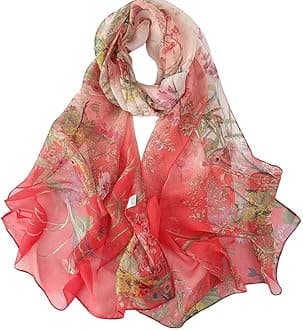 Acotavie Scarfs for Women Lightweight Fashion Scarves Print Floral Pattern Scarf Shawl Wraps