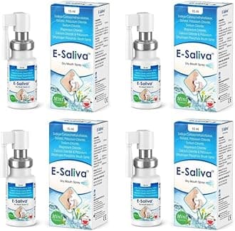 E-Saliva Mint Dry Mouth Spray - Instant Dry Mouth Relief & Long-Lasting Hydration- Hydrating Formula with Long-Lasting Effect - Oral Hydration and Comfort - Refreshing Mint Flavor 15ml (Pack of 4)