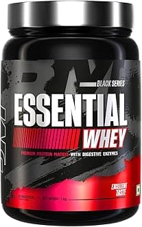 Bigmuscles Nutrition Essential Whey (1kg, Malai Kulfi) | Whey Protein Concentrate with Digestive Enzymes | No Added Sugar | Faster Muscle Recovery & Improved Strength | Daily Protein