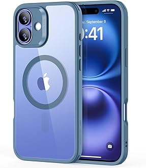 ESR for iPhone 16 Case, Compatible with MagSafe, Shockof Military-Grade tection, Magnetic Phone Case for iPhone 16, Classic Hybrid Case (HaloLock),Clear Blue