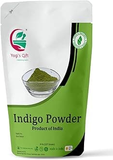 INDIGO POWDER for Hair Dye | With FREE GLOVES and HEAD CAP| Ideal for Black and Dark Hair | Indigofera Tinctoria | Black Henna | 8 oz (227 grams) | Natural Hair Color | Pure Indego