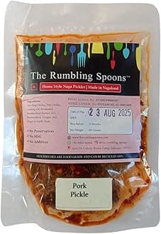 Made in NAGALAND | The Rumbling Spoons Pork Pickle | Authentic Spicy Pickle with Dry King Chilies & Bamboo Shoot | No Preservatives, MSG-Free | Home-Style Taste from Nagaland | Perfect for Rice, Curries & Snacks | 100% Natural Ingredients, 100gm