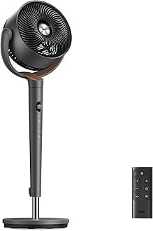 Dreo Fan for Bedroom, 120° Oscillating Standing Fan, DC Motor, Quiet Pedestal Fans, 9 Speeds, 4 modes, 20dB Low Noise, Floor Fan for Whole Room, 37-42'' Adjustable Height, 9H Timer