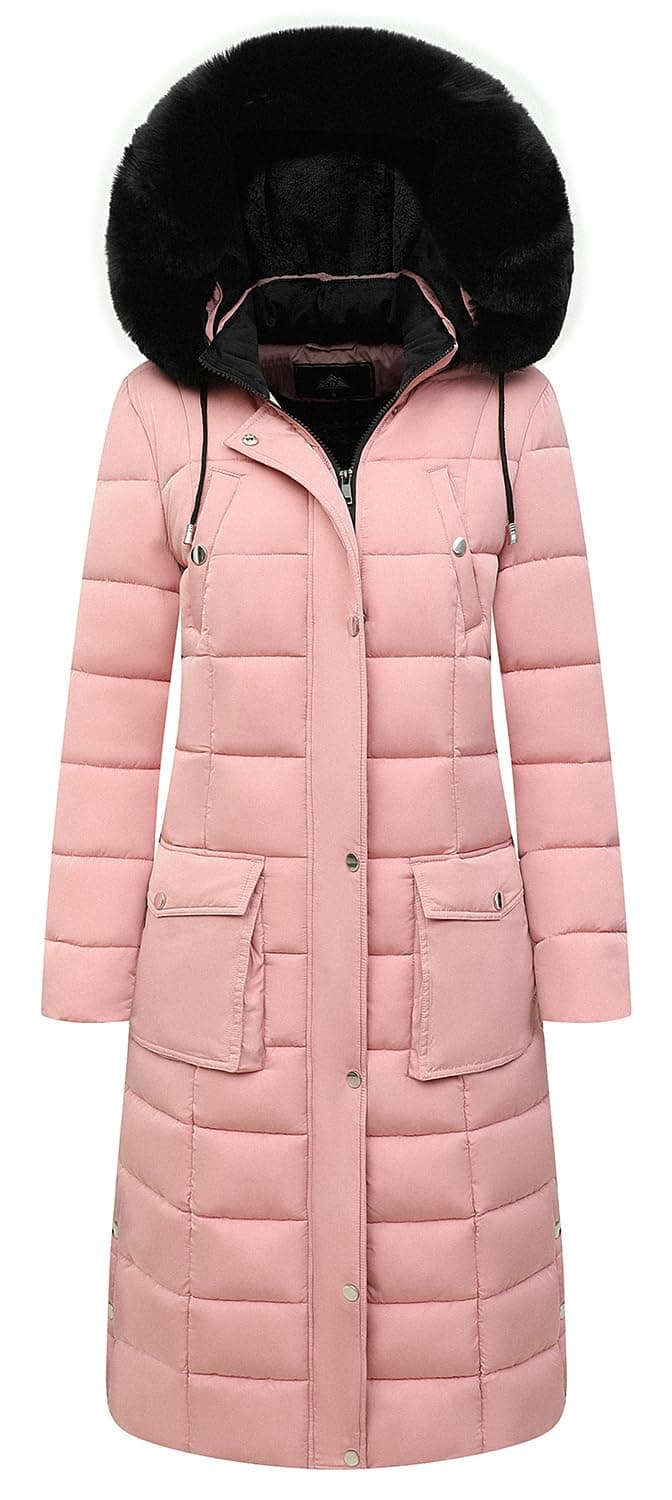 MOERDENG Women's Waterproof Long Winter Coat Thickened Down Alternative Jacket Warm Puffer Jacket Parka