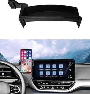 Autorder Car Phone Holder for 2020-2024 Volkswagen ID.4 VW ID4 Accessories Phone Mount with Dash Organizer 12-Inch Screen Cell Phone Stand Hands-Free 360 Degree Rotation(Not for 12.9-inch Screen)
