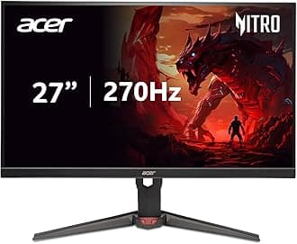 MONITOR acer Nitro 27 Inch WQHD 2560 x 1440 ZeroFrame Design IPS Gaming AMD FreeSync Premium | Up to 270Hz Refresh | Up to 0.5ms | One Display Port 1.4 and Two HDMI 2.0 Ports | XVA270U Z1bmiiprx