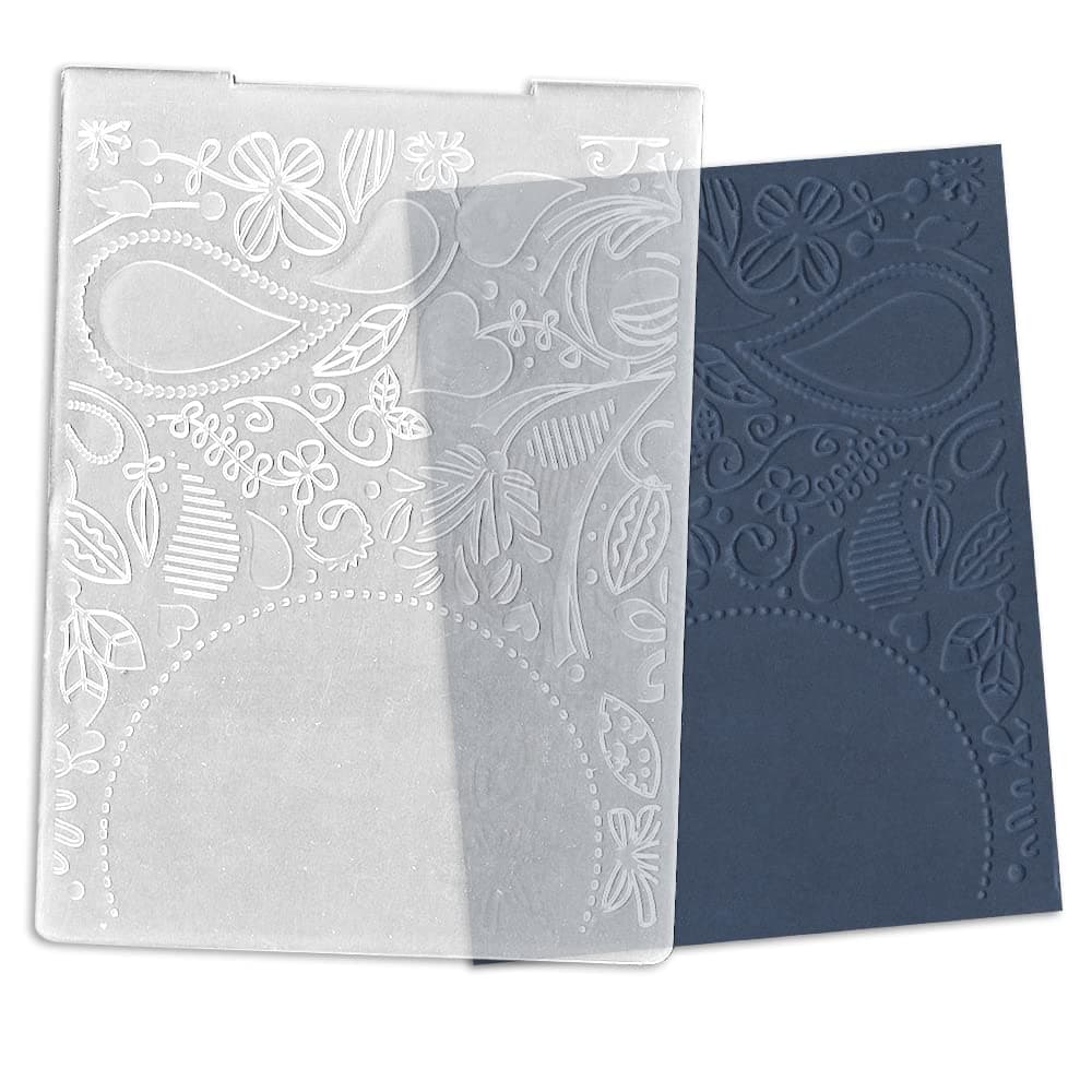 Plastic Embossing Folders for Card Making, Paisley Flowers Frame Background DIY Plastic Template Photo Album Card Paper Handmade Scrapbooking DIY Craft Decoration Template Mold