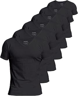 Men's Undershirts 100 Percent Cotton Underclothing Comfy V-Neck T-Shirts (4-Pack/6-Pack)