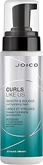 Joico Curls Like Us Smooth & Bounce Curl Hydrating Foam | For Curly Hair | Reduce Frizz | Enhance Curl Patterns | 72-Hour Humidity Protection | With Moringa Seed & Algae Oil | 6.7 Fl Oz