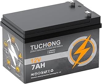 12V 7Ah LiFePO4 Lithium Battery, Rechargeable Battery, Up to 5000+ Built-in BMS Deep Cycle Lithium Iron Phosphate Battery, Ideal for Small UPS Lighting, Solar Power,
