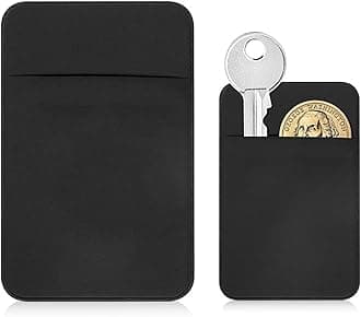 Flat Thin Wallet Key Holder - Credit Card Size, Minimalist Slim Key Organizer Sleeve (Black)