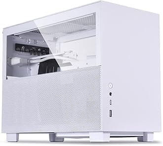 Lian Li Q58W3 Mini Computer CaseI Gaming Aluminium Cabinet, PC Cabinet I Chassis with PCIe 3.0 Riser Cable I Supports Mini-ITX - White (G99.Q58W3.in)