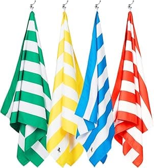 Dock & Bay Quick Dry Towel Set - Set of 4 (Cabana) - Extra Large (200x90cm, 78x35) - Beach Towels for Swim & Travel - 100% Recycled