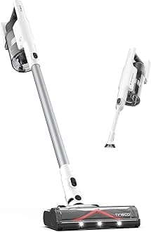 A30S Cordless Stick Vacuum Cleaner, 160W Suction, 60Min Runtime, 1L Larger Dustbin, ZeroTangle Brush, PureCyclone Tech, LED Headlight, White