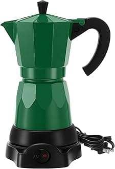 Coffee Pot 6 Cup Electric Espresso Coffee Maker Italian Moka Maker 300ml Portable Aluminum Espresso Machine Cafetera Moka Pot with Detachable Base, Gift for Home Travel(Dark Green)