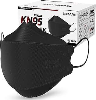 KN95 Face Masks 100 Pack, Breathable Comfortable and Disposable KN95 Mask, Black