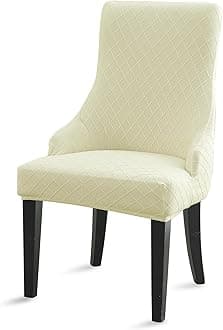 Liykimt Stretch Wingback Side Chair Slipcover-Accent Chair Cover Jacquard with Arm,Washable Upholstered Arm Dining Chair with Nailed Trim Protector for Dining Living Room