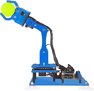 Adeept 5-DOF Robot Kit 5Axis Robotic Arm Toys Compatible with Arduino IDE Programmable DIY Coding STEM with OLED Display Code and PDF as Gift for Adults Kids 15+ - Blue