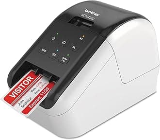Brother QL-810W Professional Label Printer with USB and WiFi connectivity, Ultra-Fast Printing up to 110 Labels per Minute with Standard Address Label in Monochrome, Black & Red Printing Available