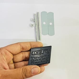 Grill Stickers & Logo Car Bike Metal Car Emblem Premium Metal Sign Logo Sport Sticker 3D Badge Metal Logo Grill Stickers & Logo Metal Grill Logo (Full Black Square GR Toyota Grill Logo)