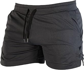Maiyifu-GJ Men's Casual Bodybuilding Gym Shorts Workout Training Quick Dry Short Pants Lightweight Fitness Exercise Shorts (Dark Grey,Large)