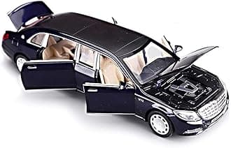 1/24 Big Maybach S600 Toy Car Metal Pull Back Diecast Car with Openable Door and Sound Light, Gifts Toys for Kids【 Multicolor 】