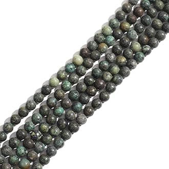 Natural Stone 8mm African Turquoise Round Crystal Energy Stone Beading Loose Gemstone DIY Smooth Beads for Bracelet Necklace Earrings Jewelry Making