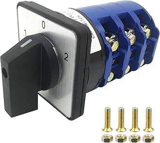 Rotary Cam Changeover Switch LW28-125/3 660V 125A 3 Position 12 Terminals Universal Selector Switch ON/Off/ON