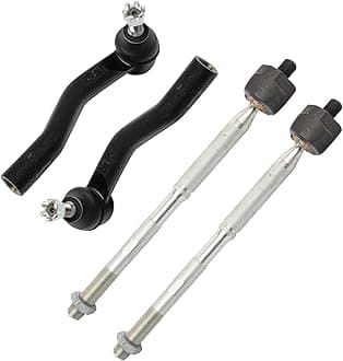 TRQ Front Inner and Outer Tie Rod Set Compatible with 2018-2021 Toyota C-HR