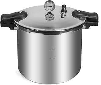 Barton Pressure Canner Release Valve Aluminum Canning Pot Cooker Pot Stove Top with Pressure Gauge Instant Fast Cooking Pot Stewing Locking System (22 Quarts) Meat, Poultry & Vegetables