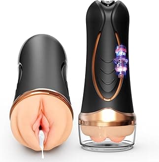 Automatic Male Masturbator Sex Toys for Men - Hand Use Male Sex Toys Penis Pump with 10 Vibration Modes, 3D Textured Pocket Pussy Sex Machine Adult Toys for Men Pleasure
