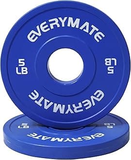 EVERYMATE Weight Plates Set 0.6kg, 1.1kg, 2.3kg, Olympic Fractional Discs Set for Cross Training, Steel Discs, Steel Insert, Strength Training Plates
