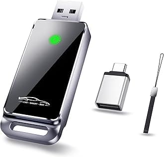 Wireless CarPlay Adapter 2024 Upgrade, Plug and Play, No Latency, Converts Factory Wired to Wireless, Compatible with iPhone 6+ and 2015+ Cars, Bluetooth 2.4GHz and Wi-Fi 2.4+5.8GHz