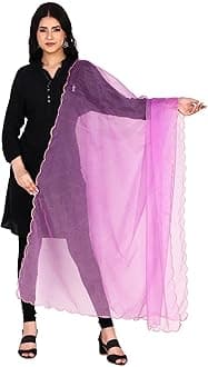Traditions Bazaar Women's Organza Fabric Cut-Work Border Dupatta