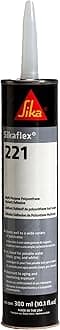 Sikaflex-221 Multi-Purpose Polyurethane Sealant/Adhesive, 10.1 fl oz, Black – Permanent Elastic Seal, Sandable & Paintable, Non-Corrosive, Bonds to Metal, Plastics & More